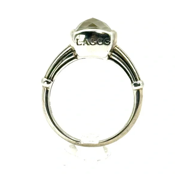 Lagos Mother of Pearl Quartz Doublet Silver Ring Size 7 - Picture 6 of 13